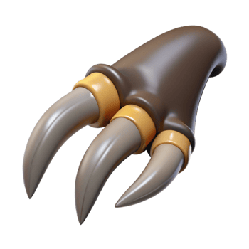 beautiful abstract Single, realistic griffin claw, sharp talons high quality png