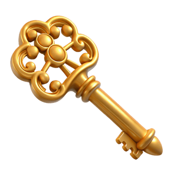 extraordinary traditional A single, ornate key, with intricate carvings premium png