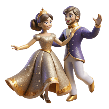 dramatic creative Whimsical Waltz Couple Isolated with Soft Focus high resolution png