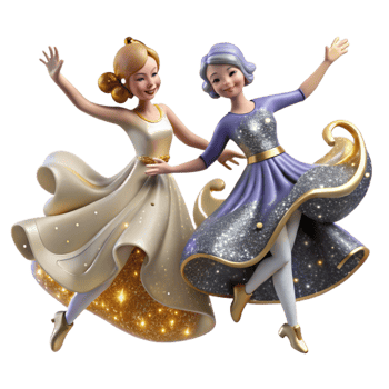 magnificent artistic Whimsical Waltz Dancers Cutout with Soft Focus genuine png