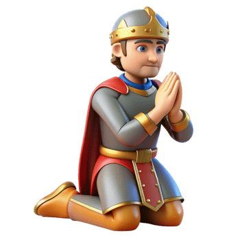 extraordinary classic A noble knight, kneeling in prayer 4K png