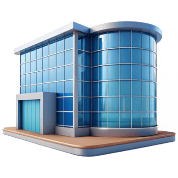 vibrant traditional Modern office building glass curtain wall section, original png