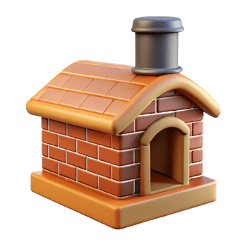 dramatic classic Tudor house chimney decorative brickwork, genuine png