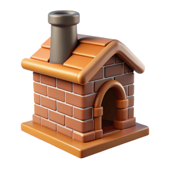 extraordinary minimalist Tudor house chimney decorative brickwork, genuine png