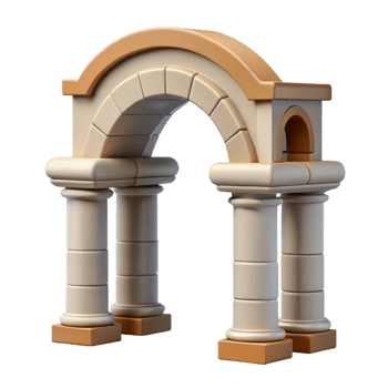 magnificent creative Roman aqueduct arch stonework, detailed png