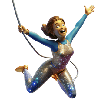 extraordinary rustic Woman Bungee Jumping Adrenaline Rush Isolated high quality png