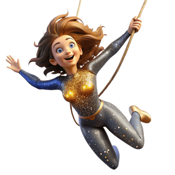 stunning minimalist Woman Bungee Jumping Adrenaline Rush Isolated high resolution png