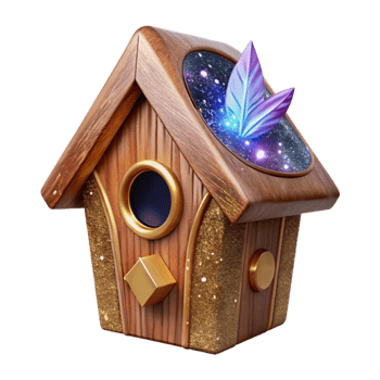 stunning creative Wooden Birdhouse Front View Transparent Cutout detailed png