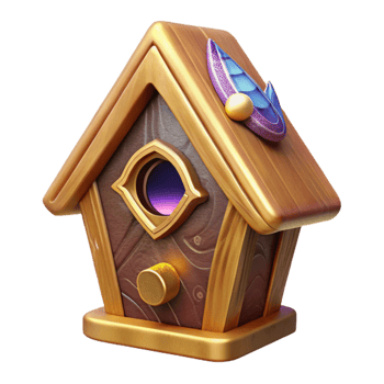 dramatic vintage Wooden Birdhouse Front View Transparent Cutout exclusive png