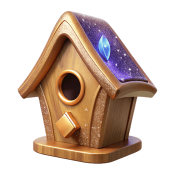 dramatic traditional Wooden Birdhouse Front View Transparent Cutout high quality png