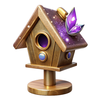 extraordinary classic Wooden Birdhouse on Pole Isolated professional png