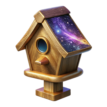 extraordinary rustic Wooden Birdhouse on Pole Isolated authentic png