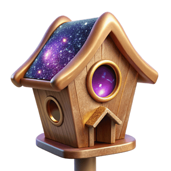 impressive creative Wooden Birdhouse on Pole Isolated genuine png