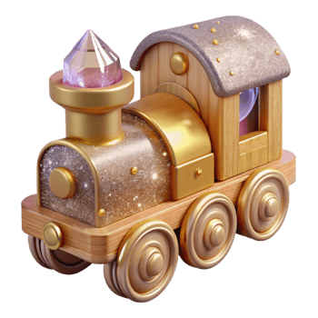 beautiful minimalist Wooden Toy Train Side View Transparent Cutout high quality png