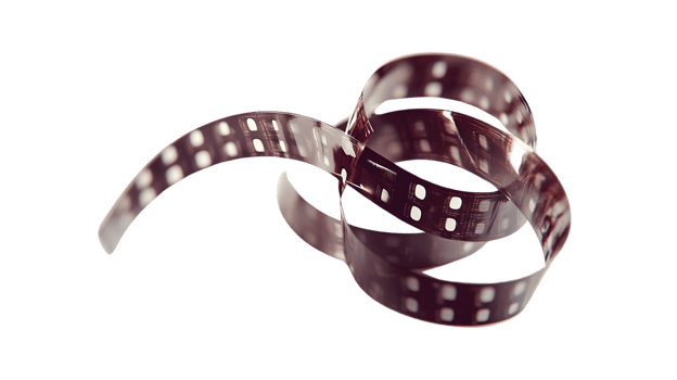 Twisted Film Strip A Dynamic and Artistic Representation of Cinema Media and Entertainment w png
