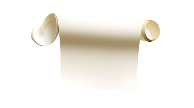 Unrolled Scroll with Blank Paper Vintage Parchment Design for Historical Documents and Certifi png