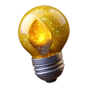 serene rustic Yellow Light Bulb Filament Visible Cutout original png