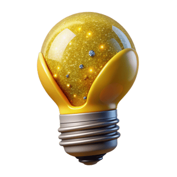 serene traditional Yellow Light Bulb Filament Visible Cutout professional png