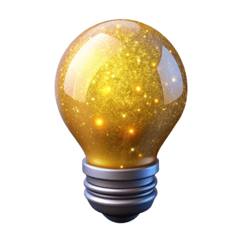 dramatic classic Yellow Lightbulb Glowing Effect Isolated genuine png