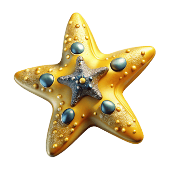 extraordinary modern Yellow Starfish Top View Cutout professional png