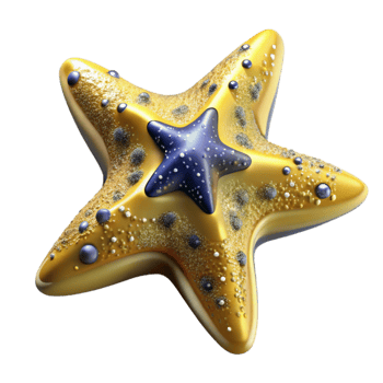 dramatic creative Yellow Starfish Top View Cutout professional png