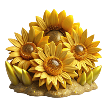 extraordinary rustic Yellow Sunflowers in a Field Cutout png