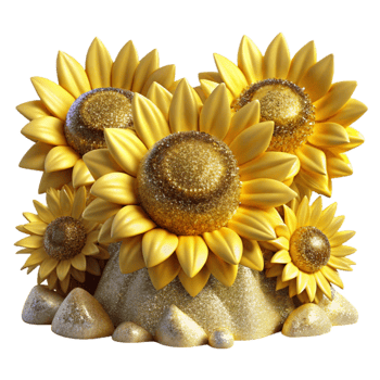 stunning rustic Yellow Sunflowers in a Field Cutout genuine png