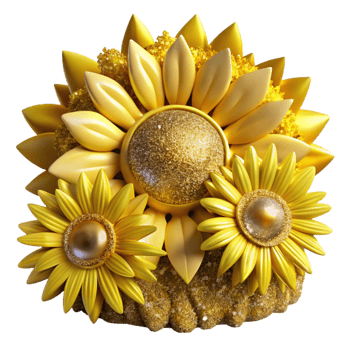 vibrant minimalist Yellow Sunflowers in a Field Cutout original png