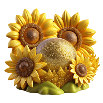 wonderful vintage Yellow Sunflowers in a Field Cutout high quality png