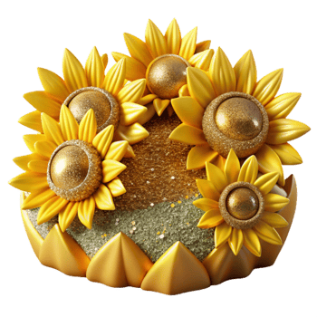 serene contemporary Yellow Sunflowers in a Field Cutout high quality png
