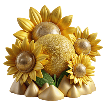 magnificent classic Yellow Sunflowers in a Field Cutout detailed png