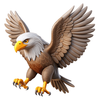 elegant vintage Majestic eagle with spread wings, premium png
