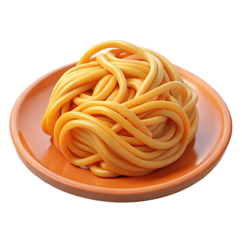 dramatic modern Plate of cooked spaghetti, exclusive png