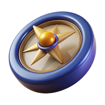 vibrant modern A single, magic compass, spinning wildly, exclusive png