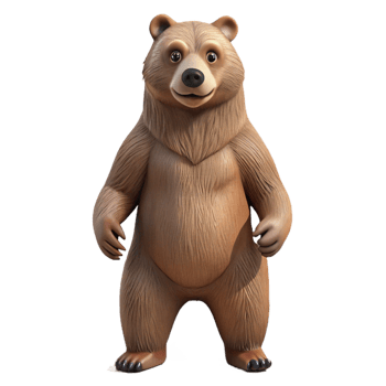 extraordinary rustic A lumbering grizzly bear, standing on hind legs original png