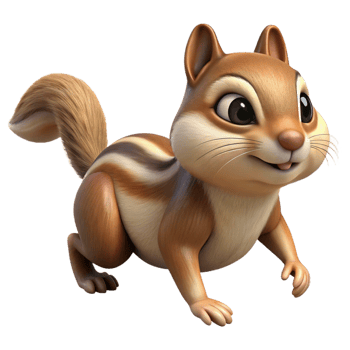 elegant artistic A scurrying chipmunk authentic png
