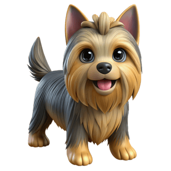 wonderful contemporary A barking Yorkshire Terrier original png