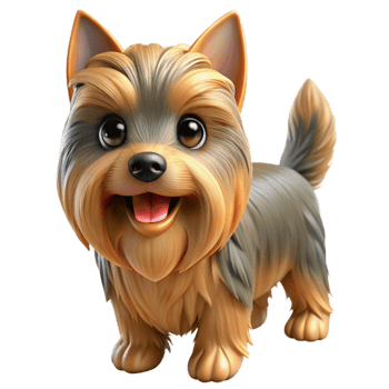 impressive rustic A barking Yorkshire Terrier 4K png