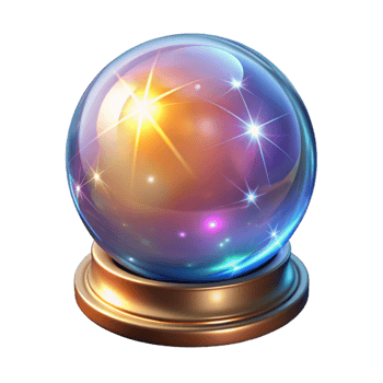 vibrant rustic A sparkling crystal ball radiating magical energy, authentic png
