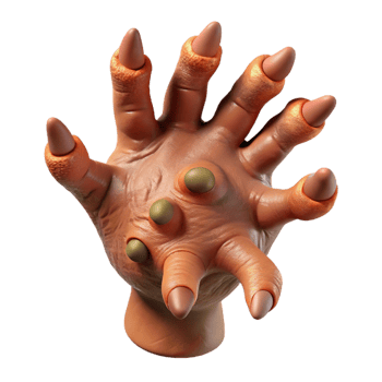 stunning classic A realistic rendering of a troll hand, gnarled and warty, 4K png