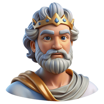 serene abstract Zeus, King of the Gods, realistic portrait, detailed, 4K png
