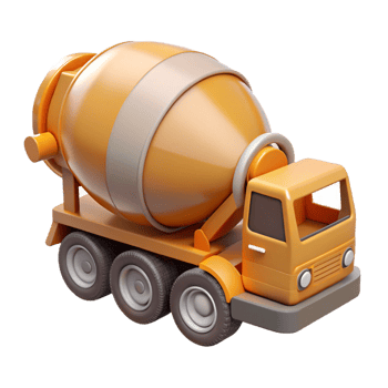 vibrant rustic Concrete mixer truck drum detailed png