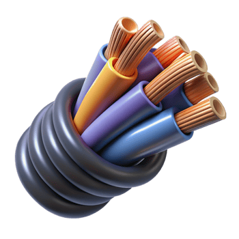 vibrant vintage Bundle of electrical wires authentic png
