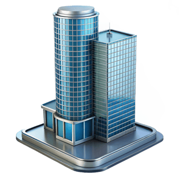 vibrant modern Modern skyscraper, glass and steel, 4K png
