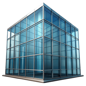vibrant abstract Glass curtain wall, reflective, modern architecture, professional png