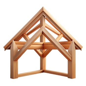beautiful abstract Roof truss, wooden, traditional construction, premium png