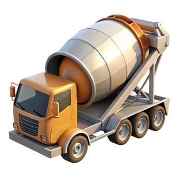magnificent creative Concrete mixer truck chute, metal, industrial, detailed png