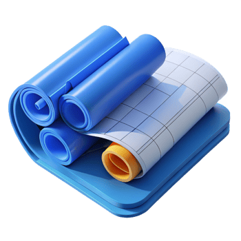 extraordinary rustic Blueprints, rolled up, architectural plans, detailed png