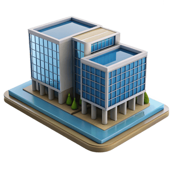 serene artistic Architectural model, scale model, modern building, exclusive png