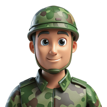 dramatic rustic Military soldier in camouflage, 4K png